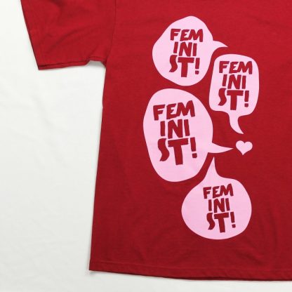 big feminist adult t-shirt red