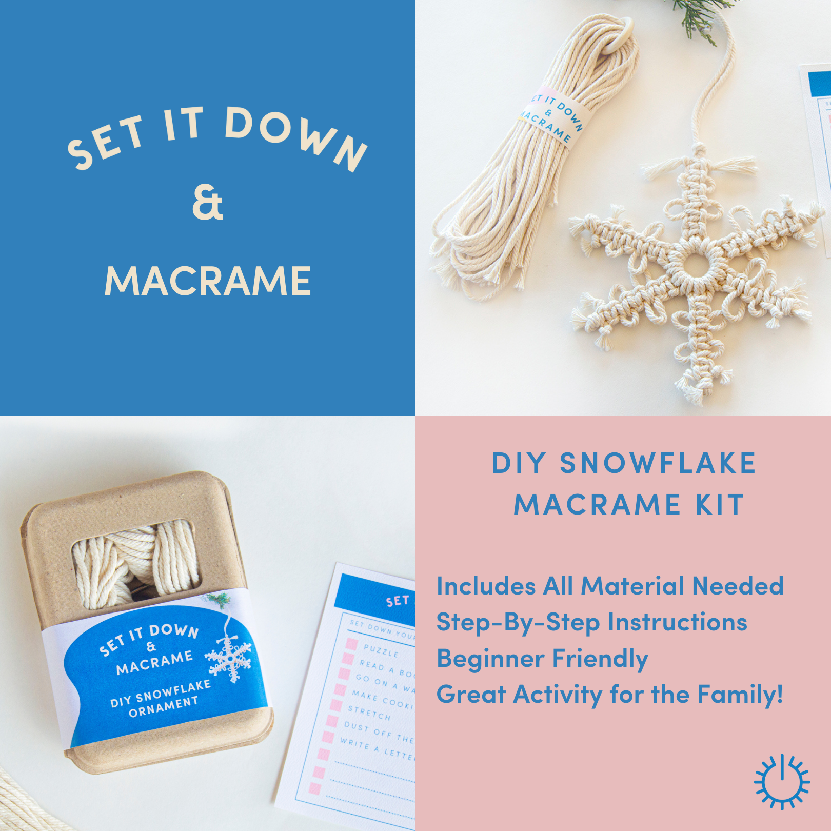 DIY Beginners Macrame Kit with all supplies needed and